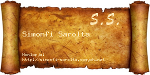 Simonfi Sarolta névjegykártya
